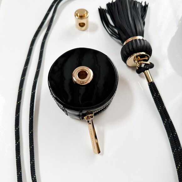 RICHARD MILLE Leather Travel Watch Case Jewelry Watch Roll Black Gold Strap Cord - Picture 13 of 16